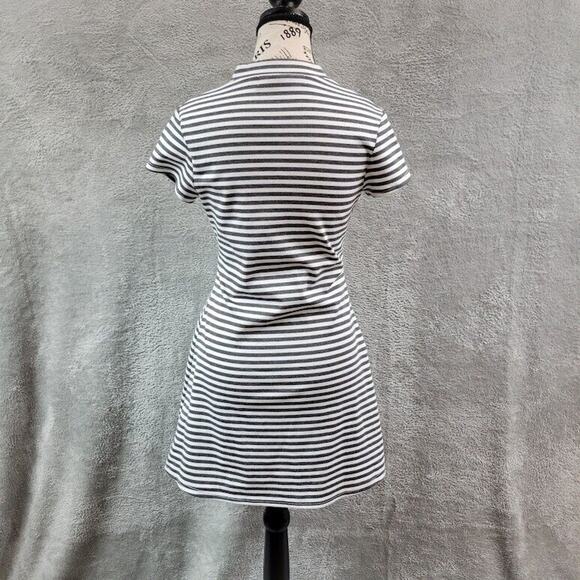 Free People Beach Dress Womens Small White Black Striped Shirt A Line Flare - Picture 2 of 10